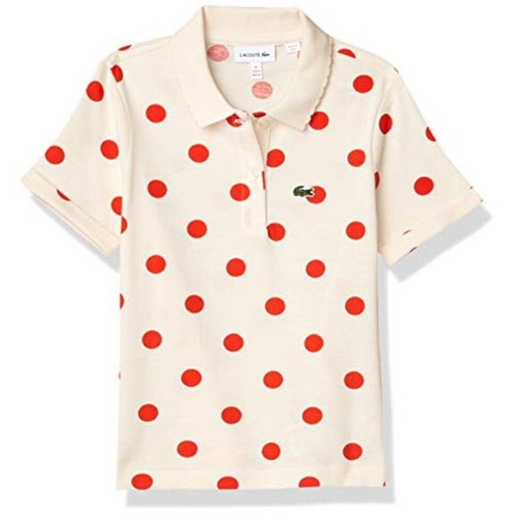 Lacoste Other - NIB Lacoste Girls Polka Dot Collared Short Sleeve Polo Shirt